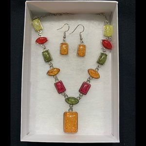 Costume necklace with matching earrings